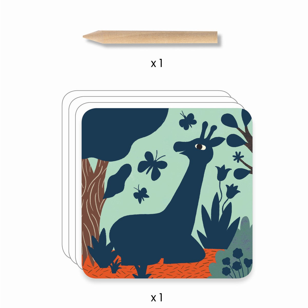 Djeco Scratch Cards for Little Ones, Big Animals