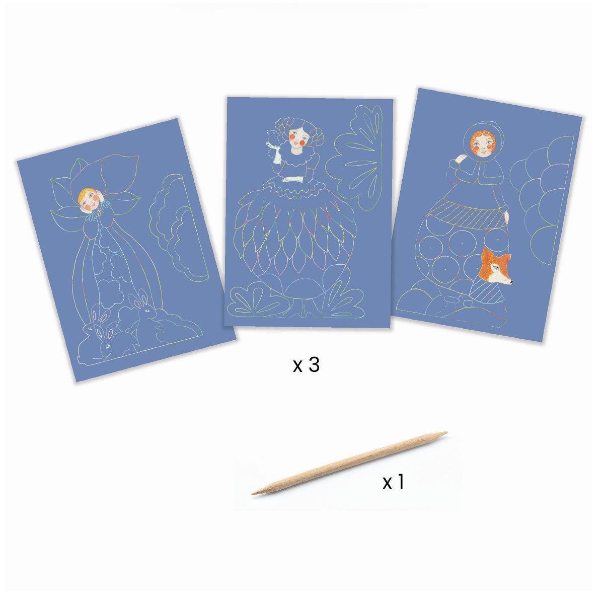 Djeco Scratch Cards, Beautiful Dresses