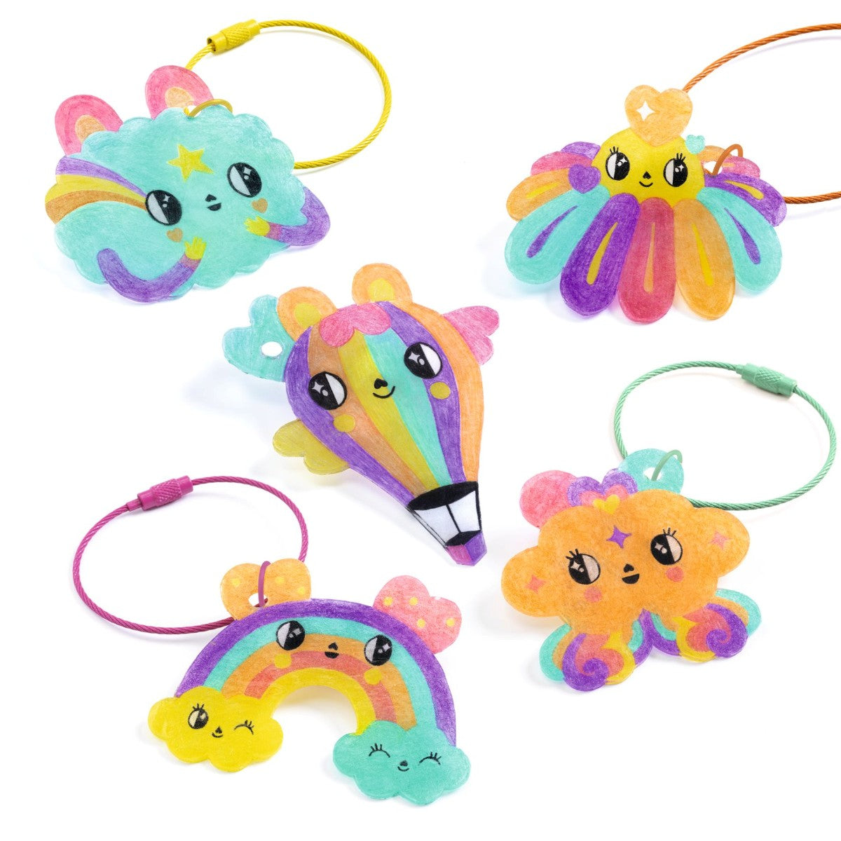 Djeco Creative Box, Artistic Plastic - Kawaii Keychains in Shrink Plastic
