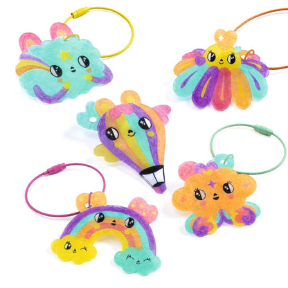 Djeco Creative Box, Artistic Plastic - Kawaii Keychains in Shrink Plastic