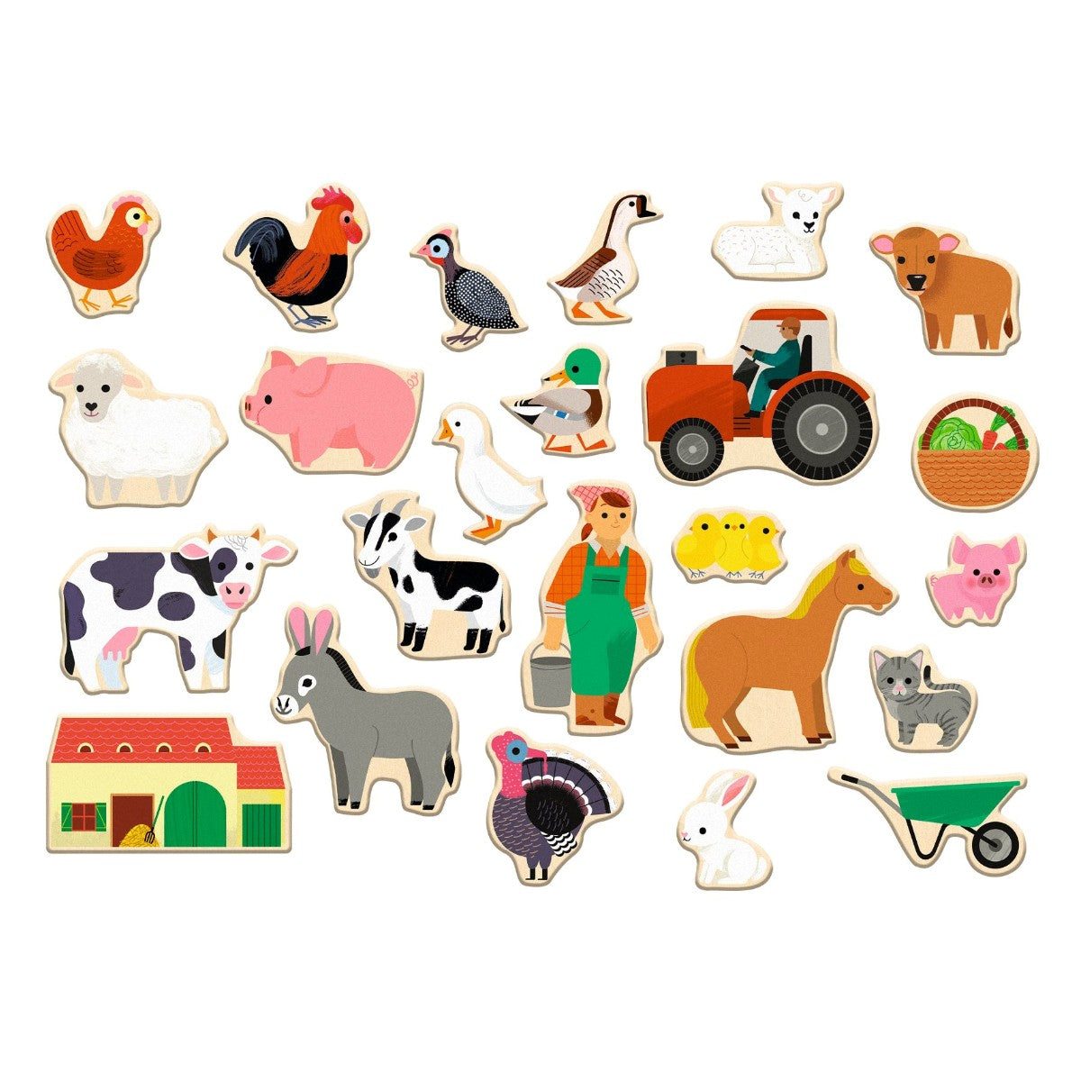 Djeco Wooden Magnets, Farmix