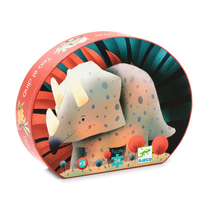 Djeco Silhouette Puzzle, Dinosauren Theo, 24 pieces