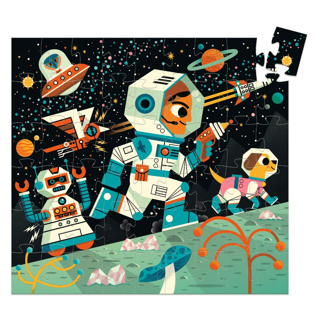 Djeco Silhouette Puzzle, Space Station – 54 Pieces