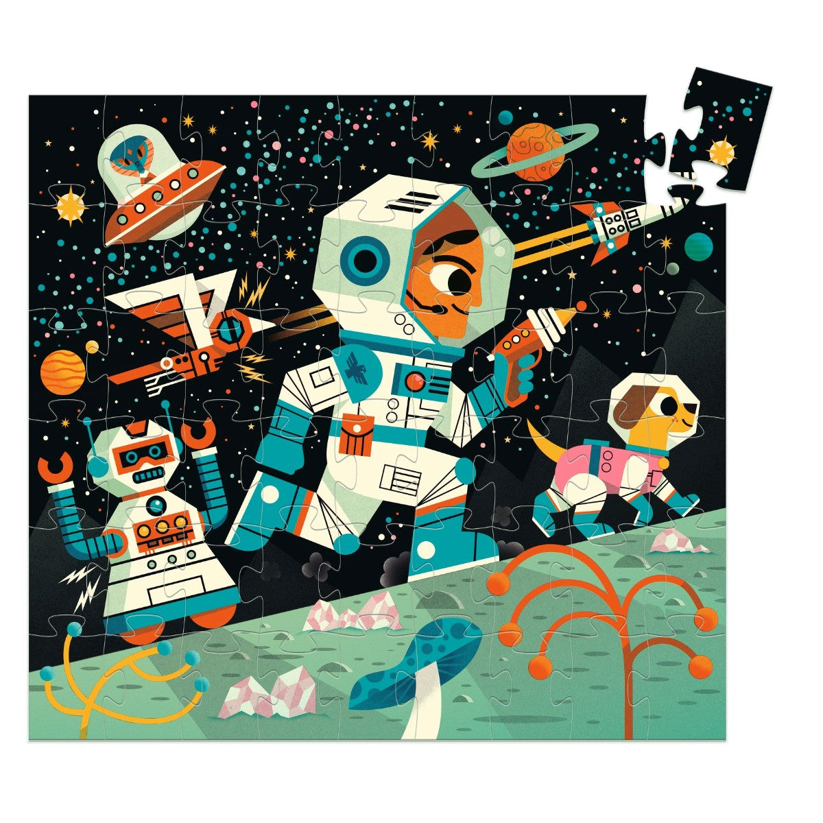 Djeco Silhouette Puzzle, Space Station – 54 Pieces