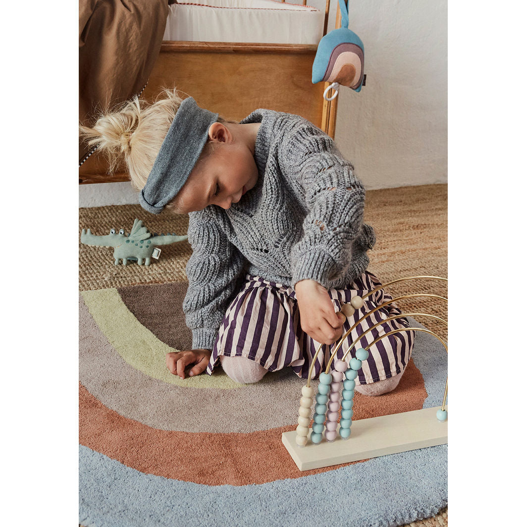 OYOY Wooden Toy, Abacus Rainbow Bead Frame - Nature