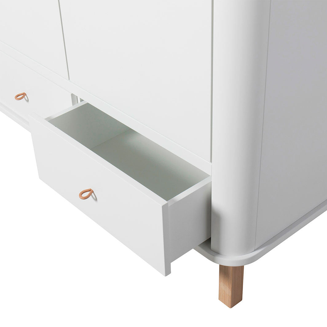 Oliver Furniture Wood Wardrobe with 2 Doors, White/Oak – 204 cm High