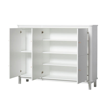 Oliver Furniture Wood Multi-Cabinet with 3 Doors, White