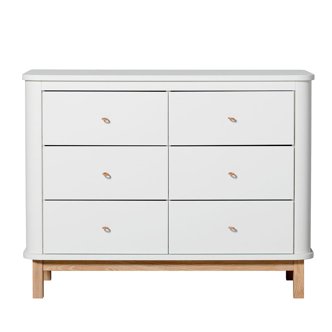 Oliver Furniture Wood Chest of Drawers with 6 Drawers – White/Oak