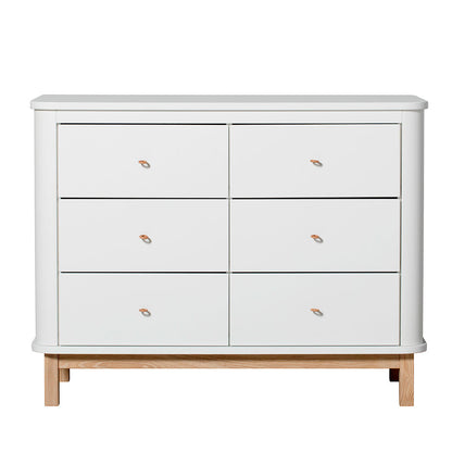 Oliver Furniture Wood Chest of Drawers with 6 Drawers – White/Oak