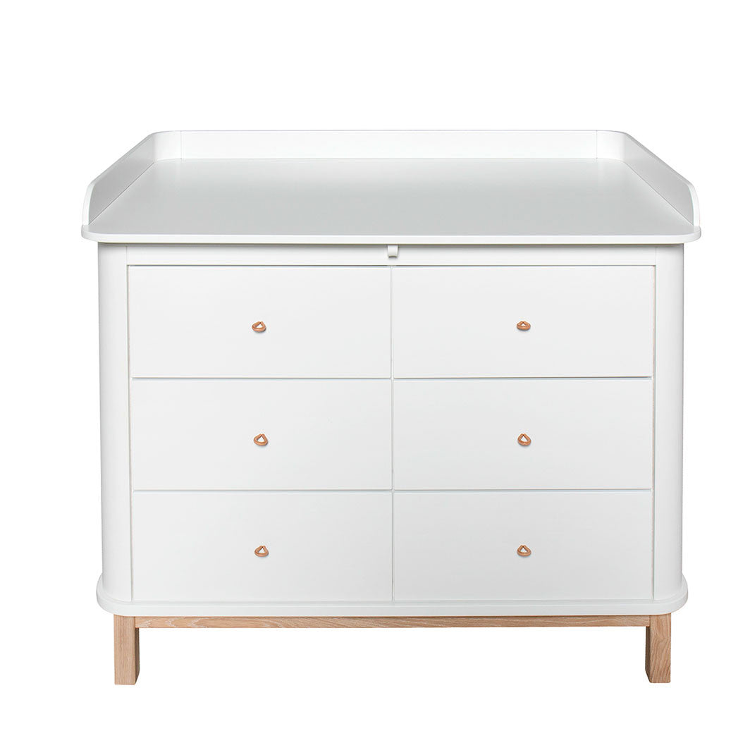Oliver Furniture Wood Changing Dresser with Large Changing Top – White/Oak