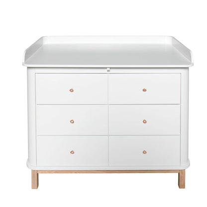 Oliver Furniture Wood Changing Dresser with Large Changing Top – White/Oak