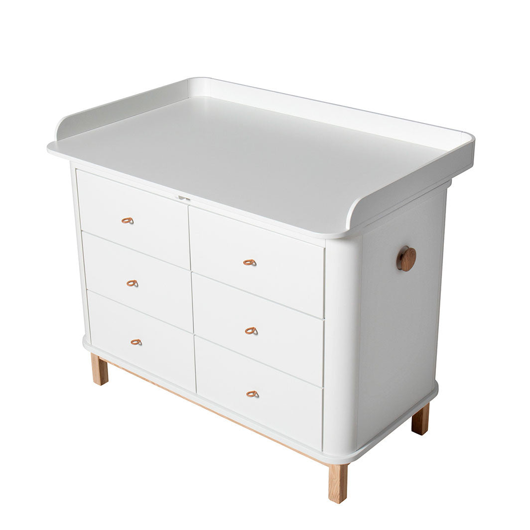 Oliver Furniture Wood Changing Dresser with Large Changing Top – White/Oak