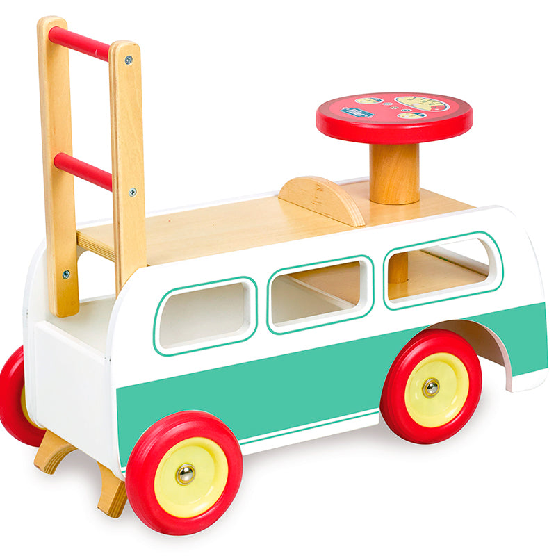 Vilac Wooden Walker, 2-in-1 - Retro Bus