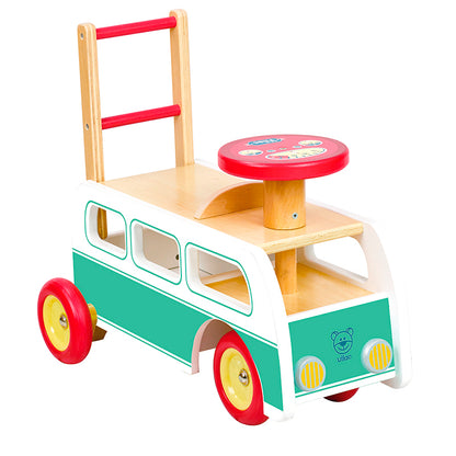 Vilac Wooden Walker, 2-in-1 - Retro Bus
