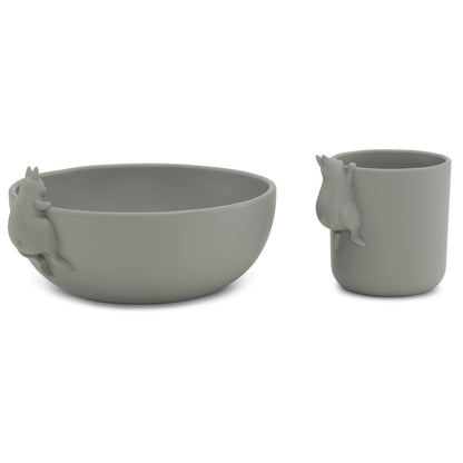 Konges Sløjd Bunny Bowl and Cup, Silicone - Whale