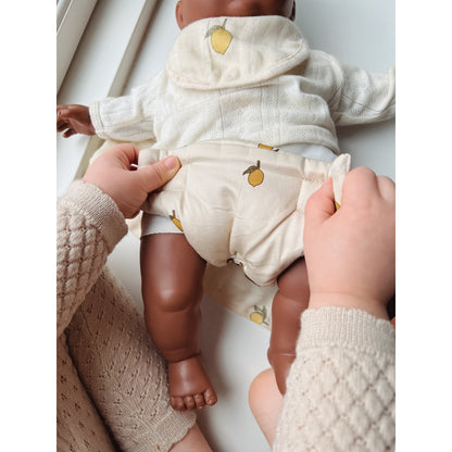 Konges Sløjd Doll Accessories, Diaper, Blanket, and Bib - Lemon