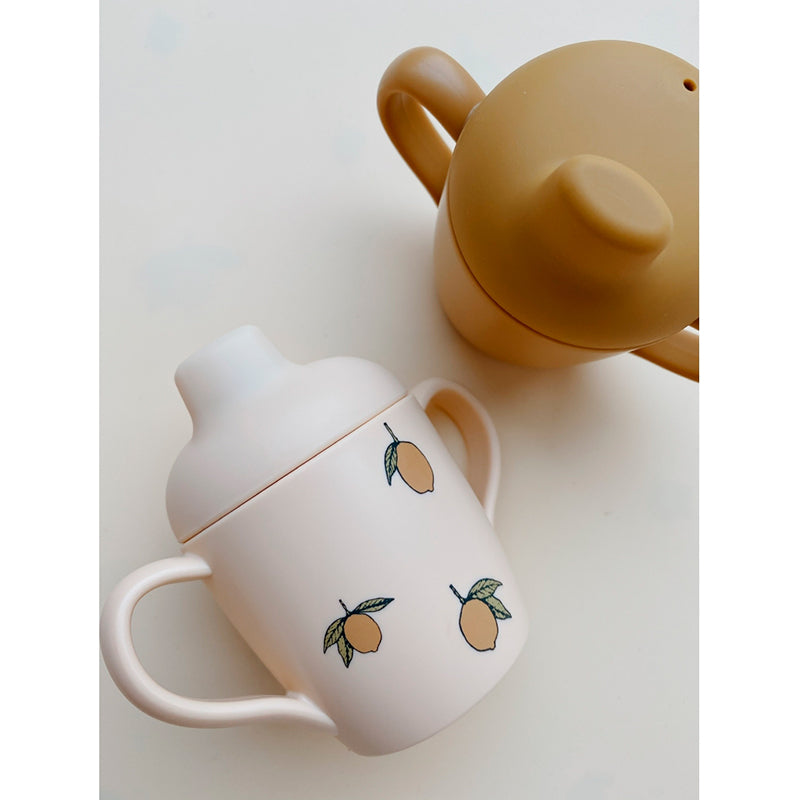 Konges Sløjd Silicone Sippy Cups with Spout, Set of 2 - Lemon