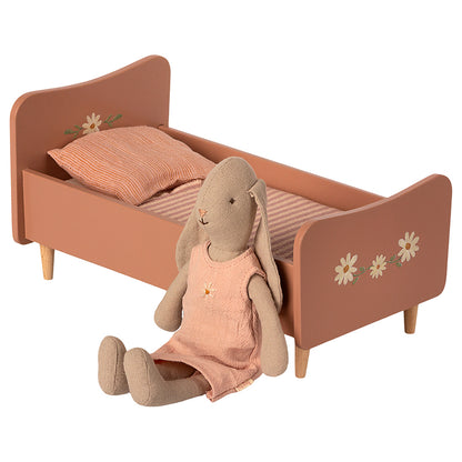 Maileg Doll Accessory, Mini Wooden Bed - Rose