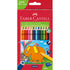 Faber-Castell, 12 stk trekantet Jumbo farveblyanter m. ekstra bred spids