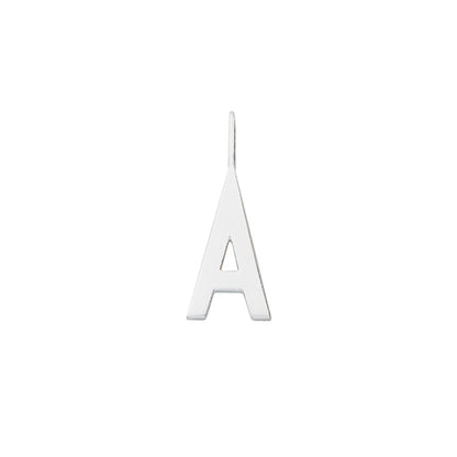Design Letters Jewelry Pendant, 16mm Matte Silver Letter - A-Z