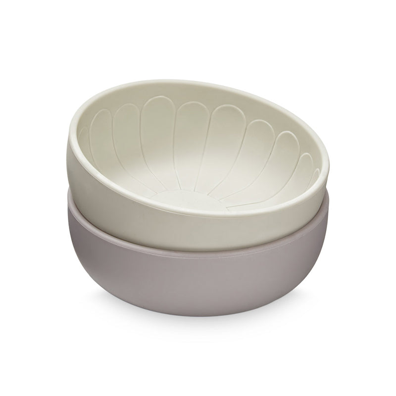 Cam Cam Silicone Bowl, Set of 2, Flower - Earth Mix