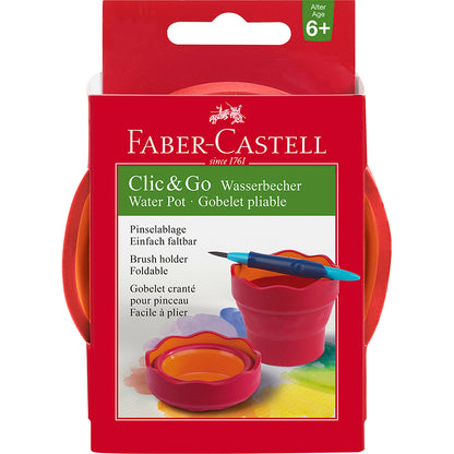 Faber-Castell vandkop click &amp; go - rød
