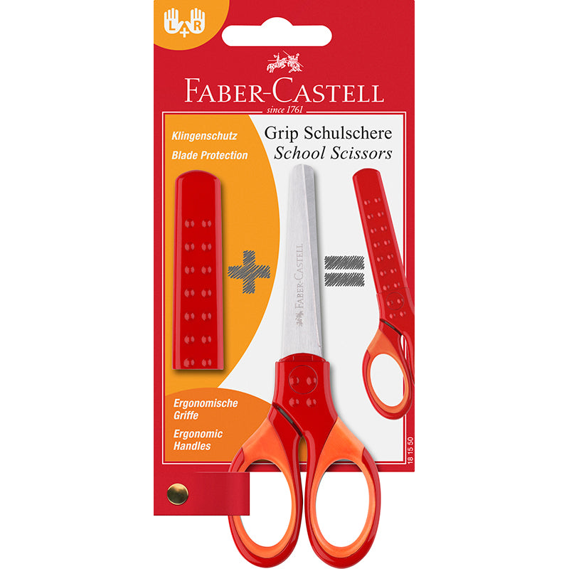 Faber-Castell børnesaks m. til højre og ventre hånd incl etui - rød