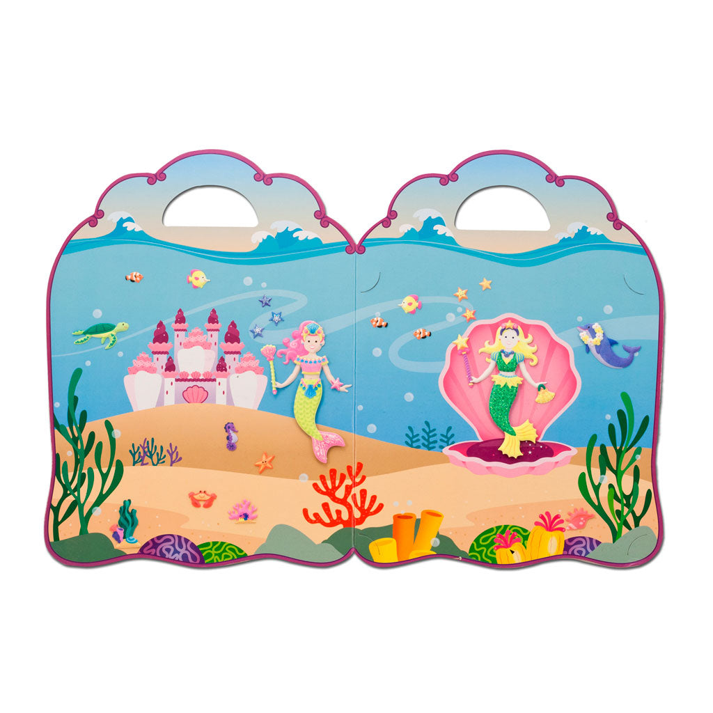 Skumklistermærker, genanvendelige - havfrue scene