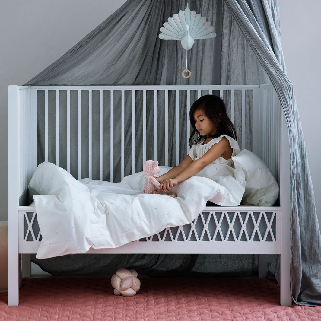 Cam Cam Harlequin Baby Crib, White