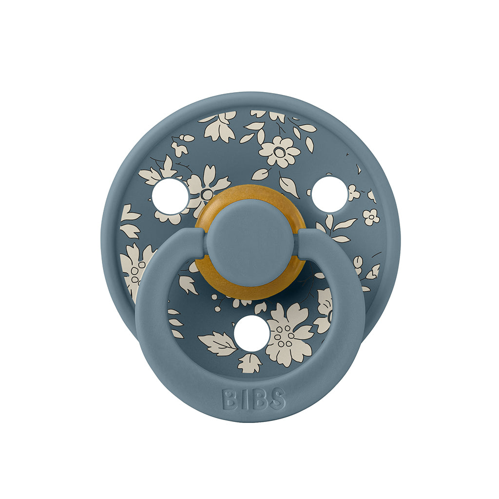 Bibs Liberty, 2-Pack Color, Natural Rubber Pacifiers, Size 2 - Capel - Dusty Blue Mix
