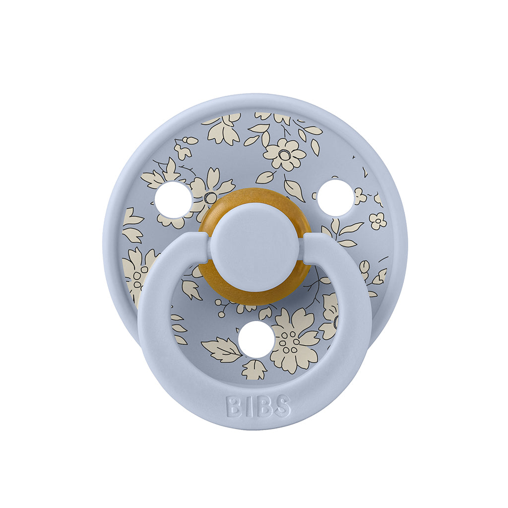 Bibs Liberty, 2-Pack Color, Natural Rubber Pacifiers, Size 2 - Capel - Dusty Blue Mix