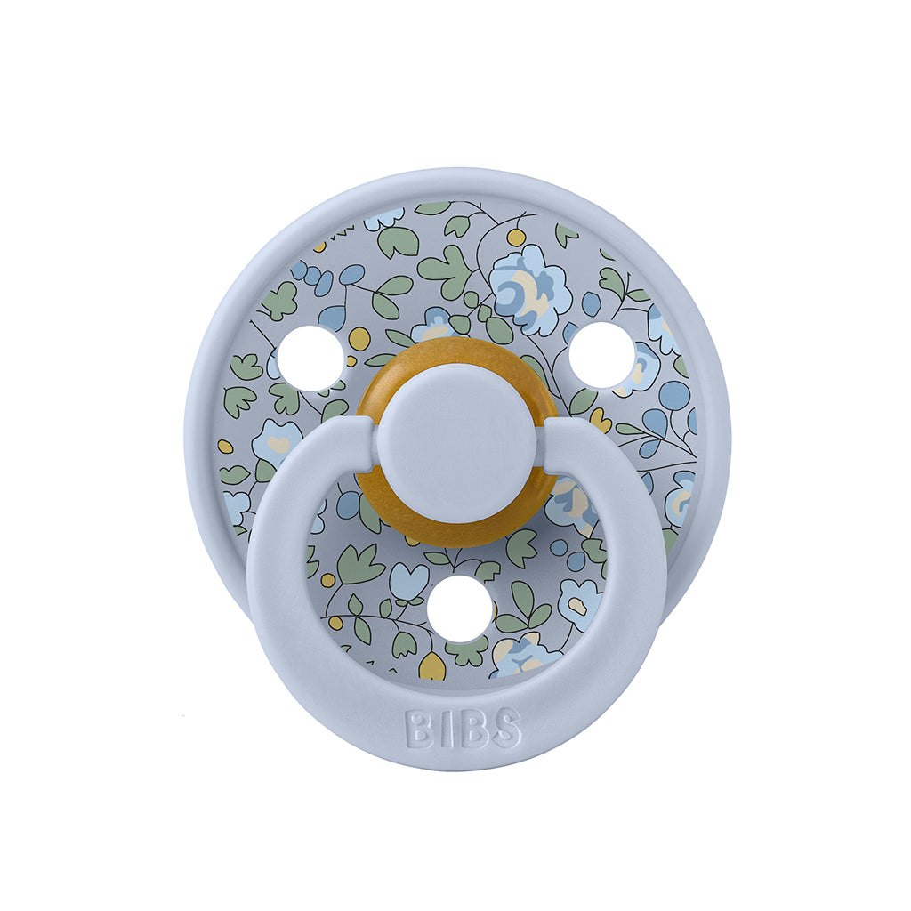 Bibs Liberty, 2-Pack Color, Natural Rubber Pacifiers, Size 2 - Eloise - Dusty Blue Mix