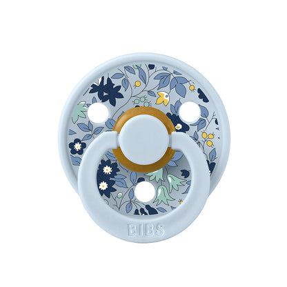 Bibs Liberty, 2-Pack Color, Natural Rubber Pacifiers, Size 2 - Chamomile Lawn - Baby Blue Mix