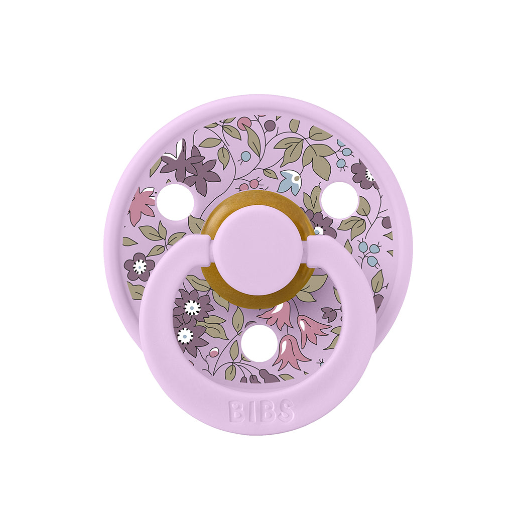 Bibs Liberty, 2-Pack Colour, Natural Rubber Pacifiers, Size 2 – Chamomile Lawn – Violet Sky Mix