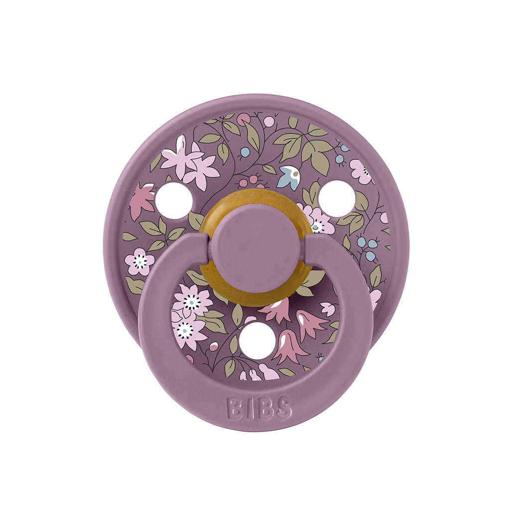 Bibs Liberty, 2-Pack Colour, Natural Rubber Pacifiers, Size 2 – Chamomile Lawn – Violet Sky Mix