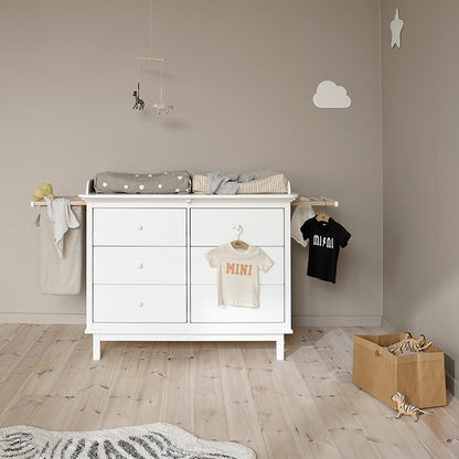 Oliver Furniture Seaside Changing Chest with 6 Drawers, WITHOUT Extension and Laundry Bag