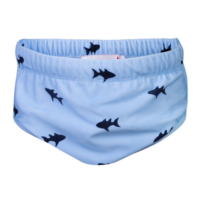 Petit Crabe UV Swim Diaper Pants, Leo Blue Fish - Ages 0-3 Years