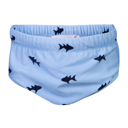 Petit Crabe UV Swim Diaper Pants, Leo Blue Fish - Ages 0-3 Years