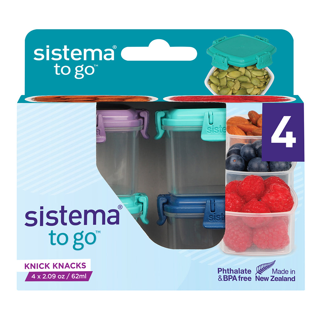 Sistema Mini Snack Containers to Go, Knick Knack 62ml - 4-pack