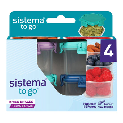 Sistema Mini Snack Containers to Go, Knick Knack 62ml - 4-pack