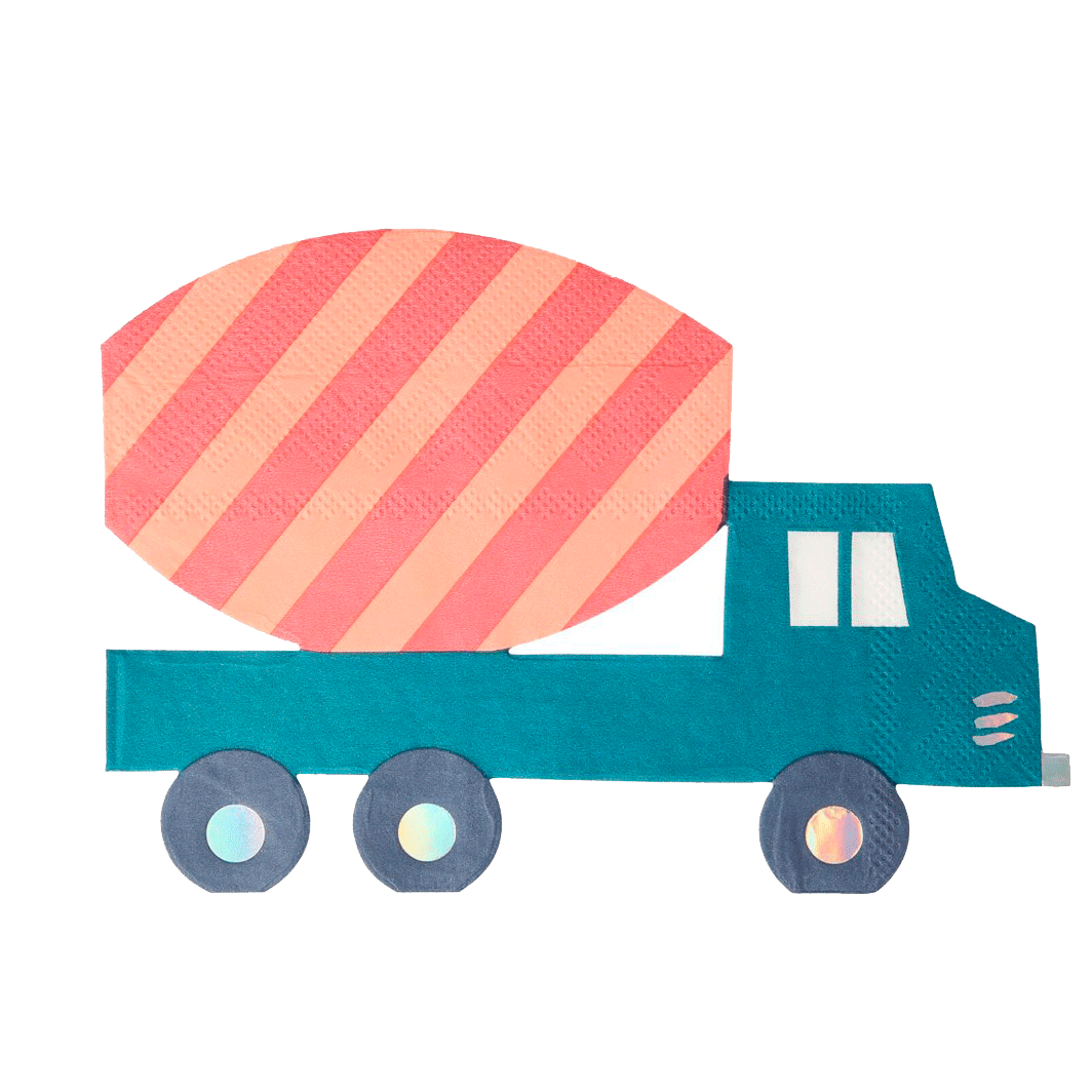 Meri Meri Napkins, Construction Vehicle - Set of 16