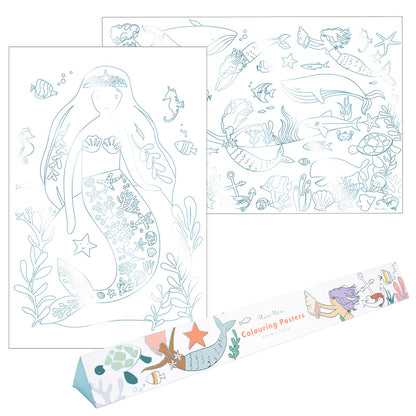 Meri Meri plakater til farvelægning, Mermaid