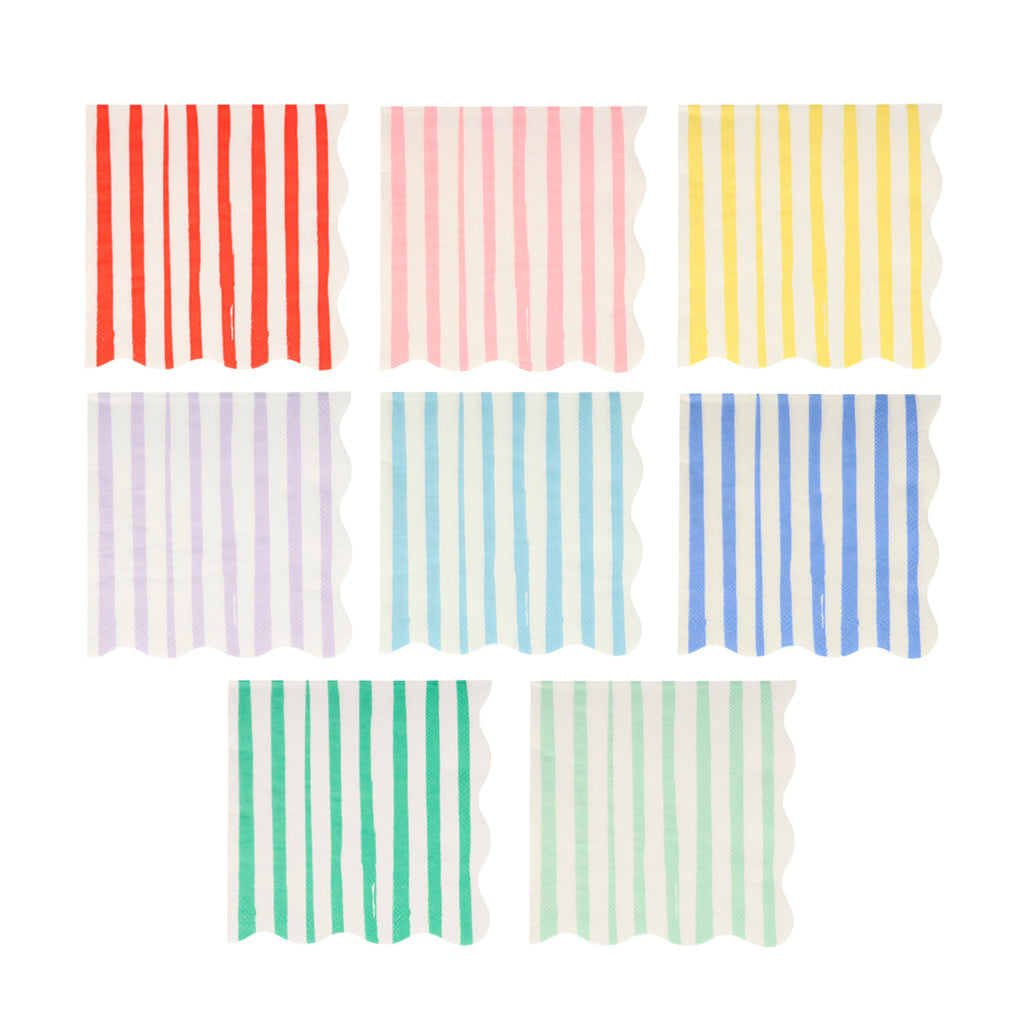 Meri Meri Napkins, Size S, Mixed Stripe - 16 Pieces
