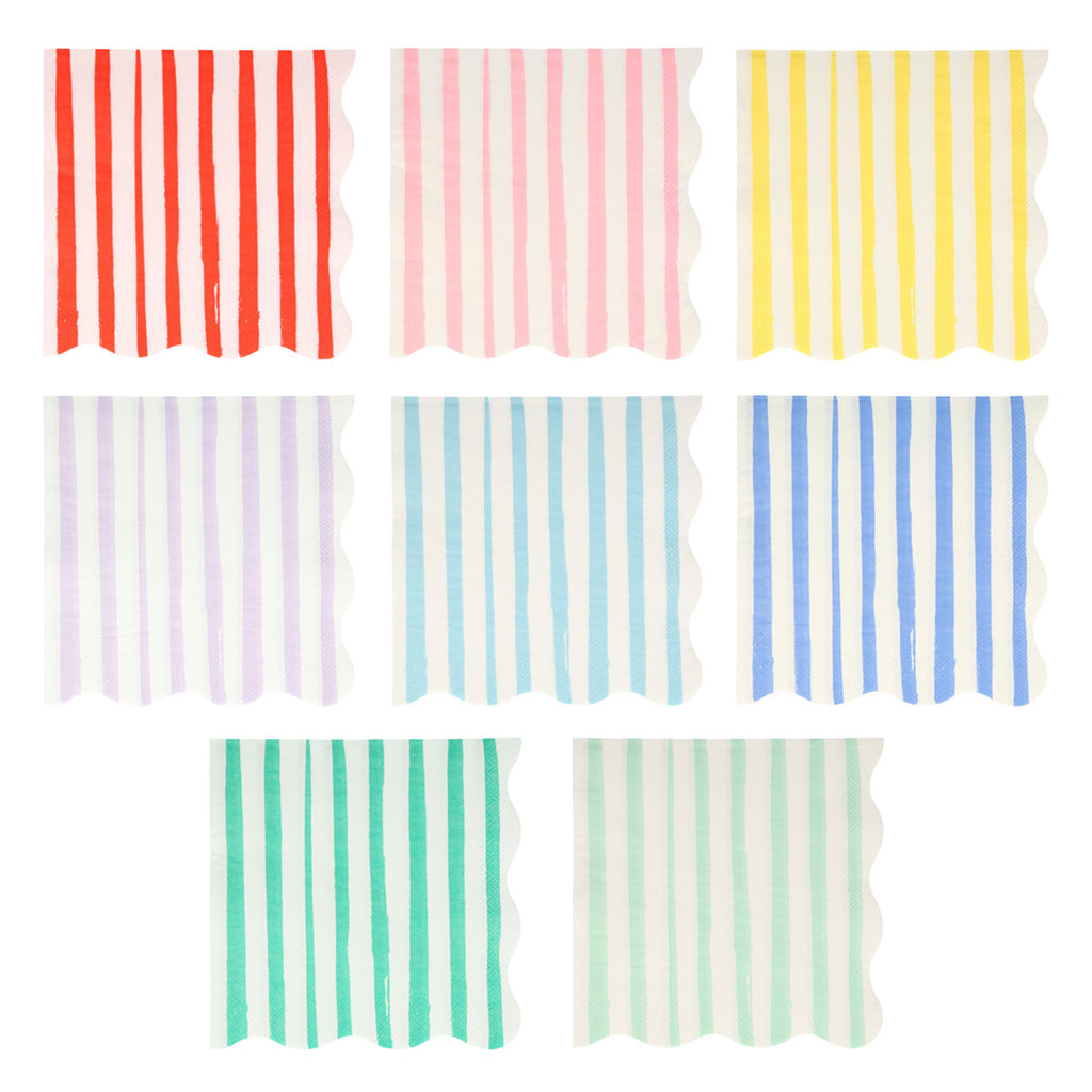 Meri Meri Napkins Size L, Mixed Stripe - Pack of 16