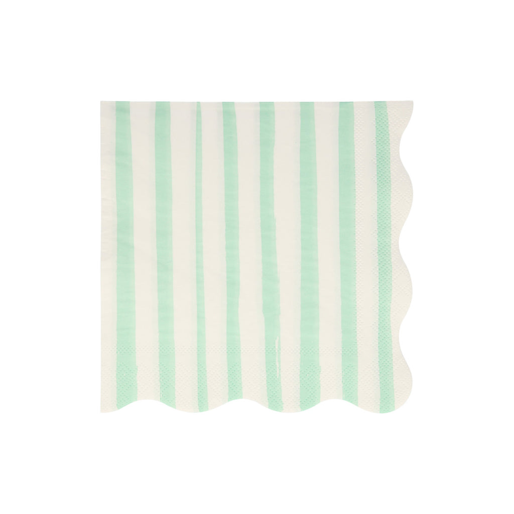 Meri Meri Napkins Size L, Mint Stripe - 16 pcs.