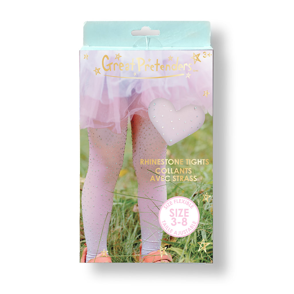 Great Pretenders Costume, Rhinestone Tights - Pink/Blue, Size 3-8 Years.