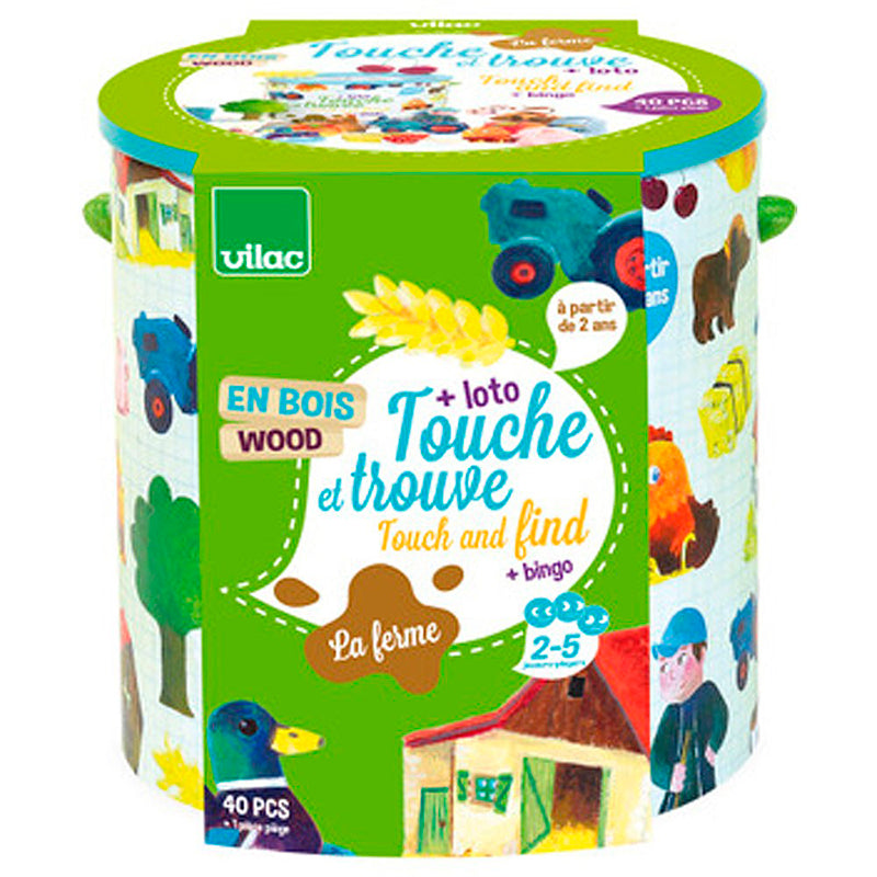 Vilac Game, Feel and Find, Farm - Sensory and Motor Skills Game