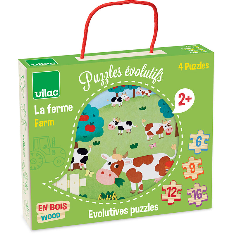Vilac 4 Wooden Puzzles – Life on the Farm