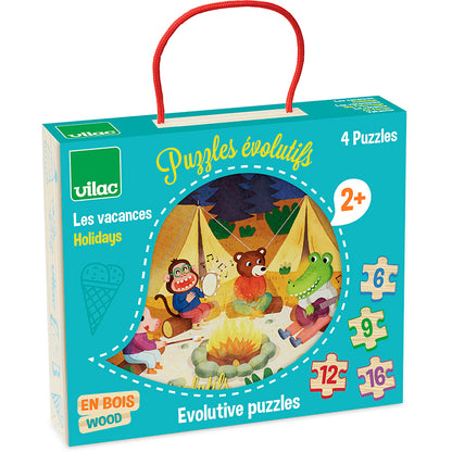 Vilac 4 Wooden Puzzles – Holiday Adventures