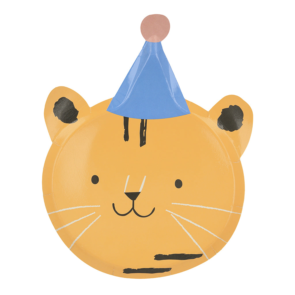 Meri Meri Paper Plates, Animal Parade, Die-Cut - Set of 8